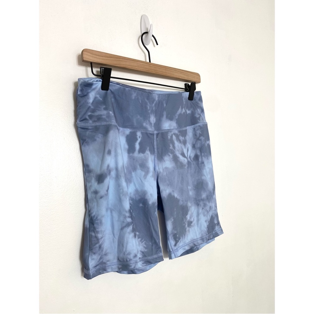 Womens Tie Dye Print High Rise Biker Shorts
